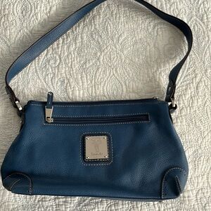 Tignanello Navy Blue Leather Hobo Shoulder Bag